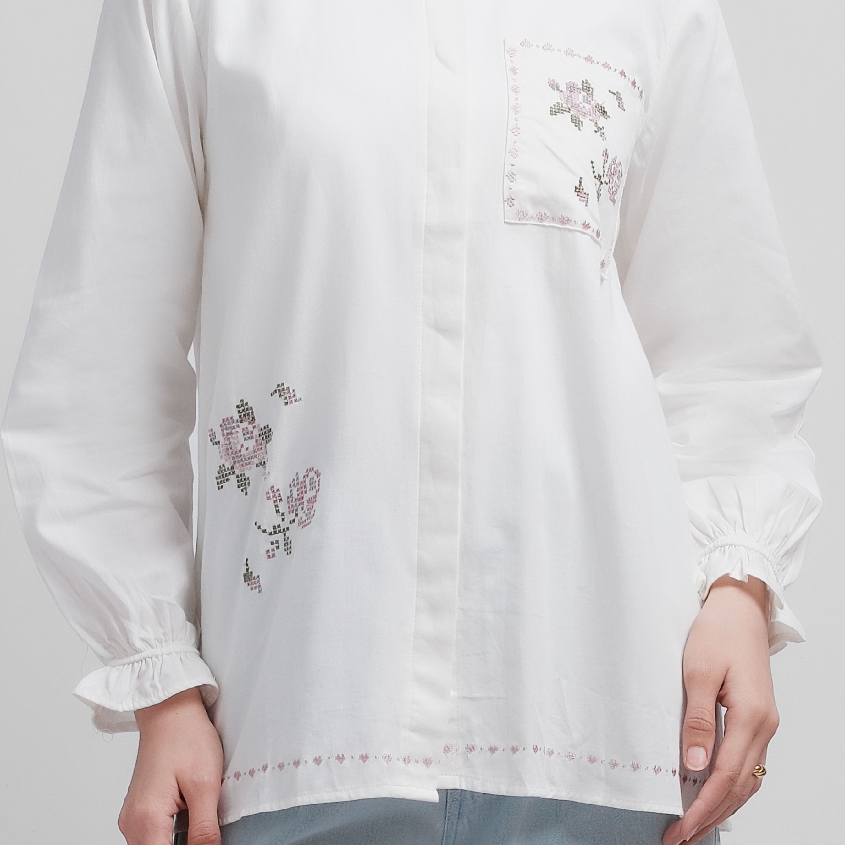 GIYOMI ID - Helen Blouse / Blouse Wanita / Blouse Bahan Textured Cotton / Baju Atasan Wanita