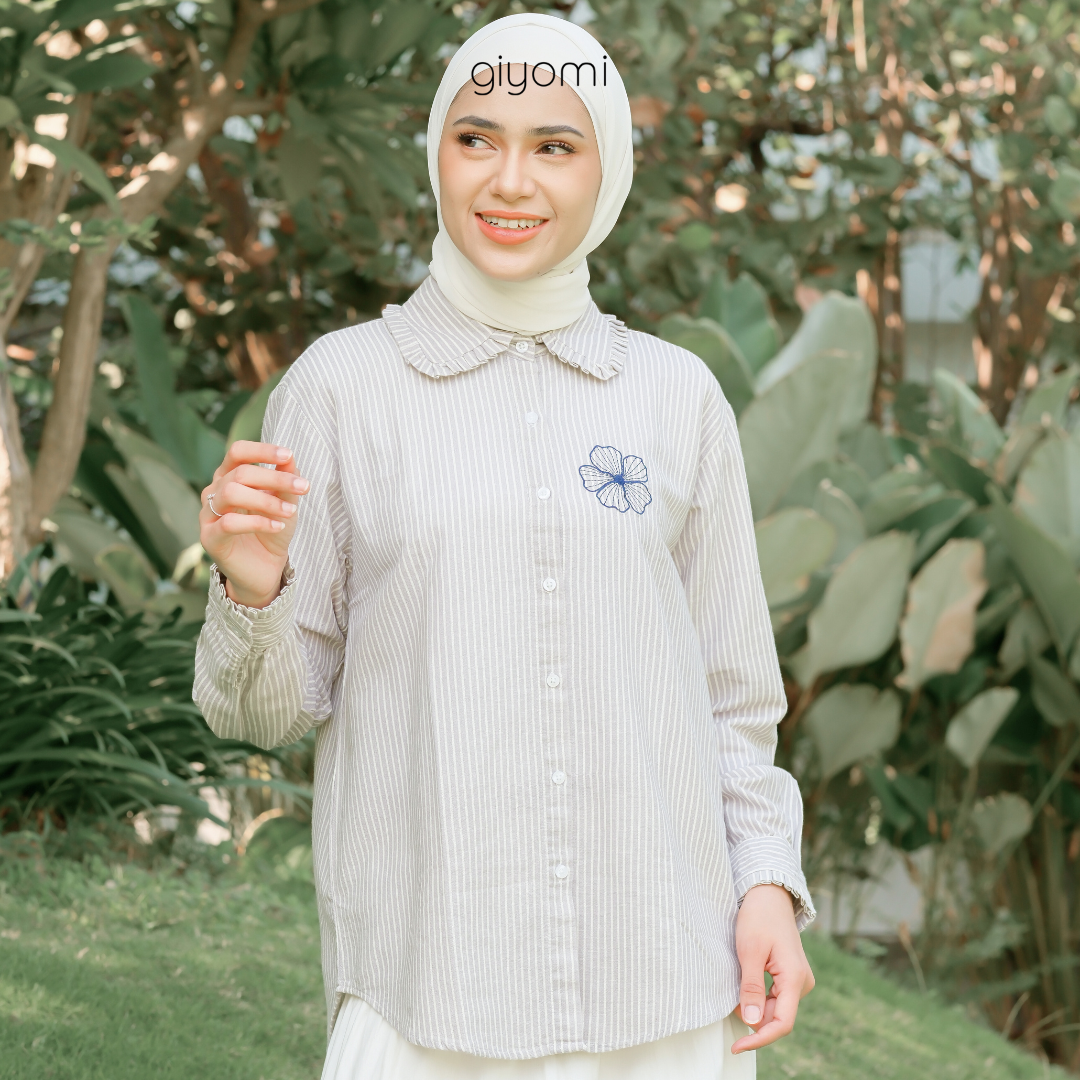GIYOMI ID - Isla Blouse / Blouse Wanita / Blouse Bahan Linen / Baju Atasan Wanita