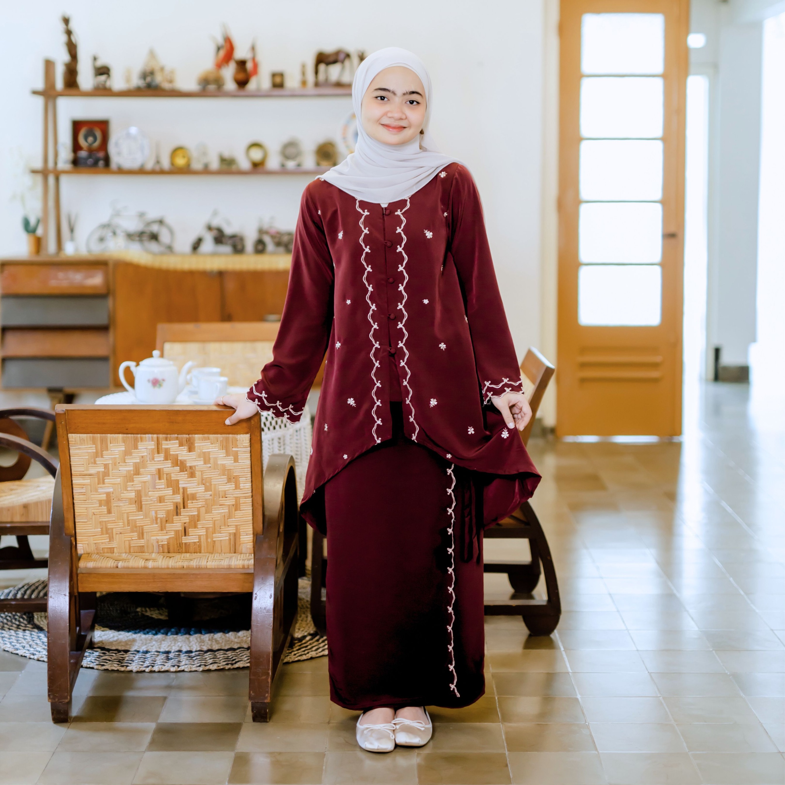 GIYOMI ID - Raya Kaluna Set / Dress Wanita / Dress Bahan Royal Silk / Dress Wanita