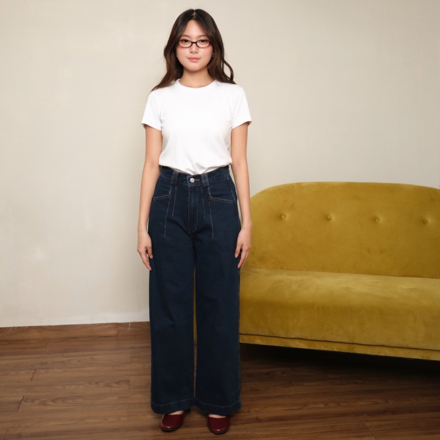 GIYOMI ID - Kulot Denim / Kulot Wanita / Kuton Bahan Denim / Bawahan Kulot Wanita