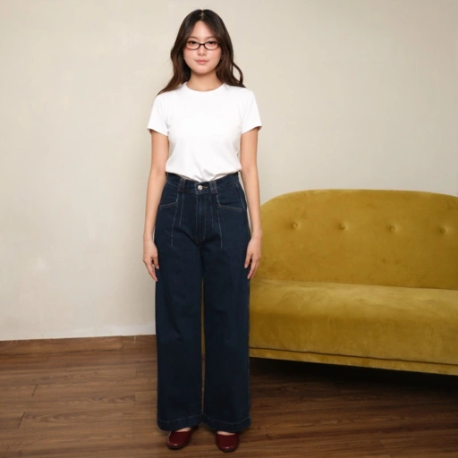 GIYOMI ID - Kulot Denim / Kulot Wanita / Kuton Bahan Denim / Bawahan Kulot Wanita