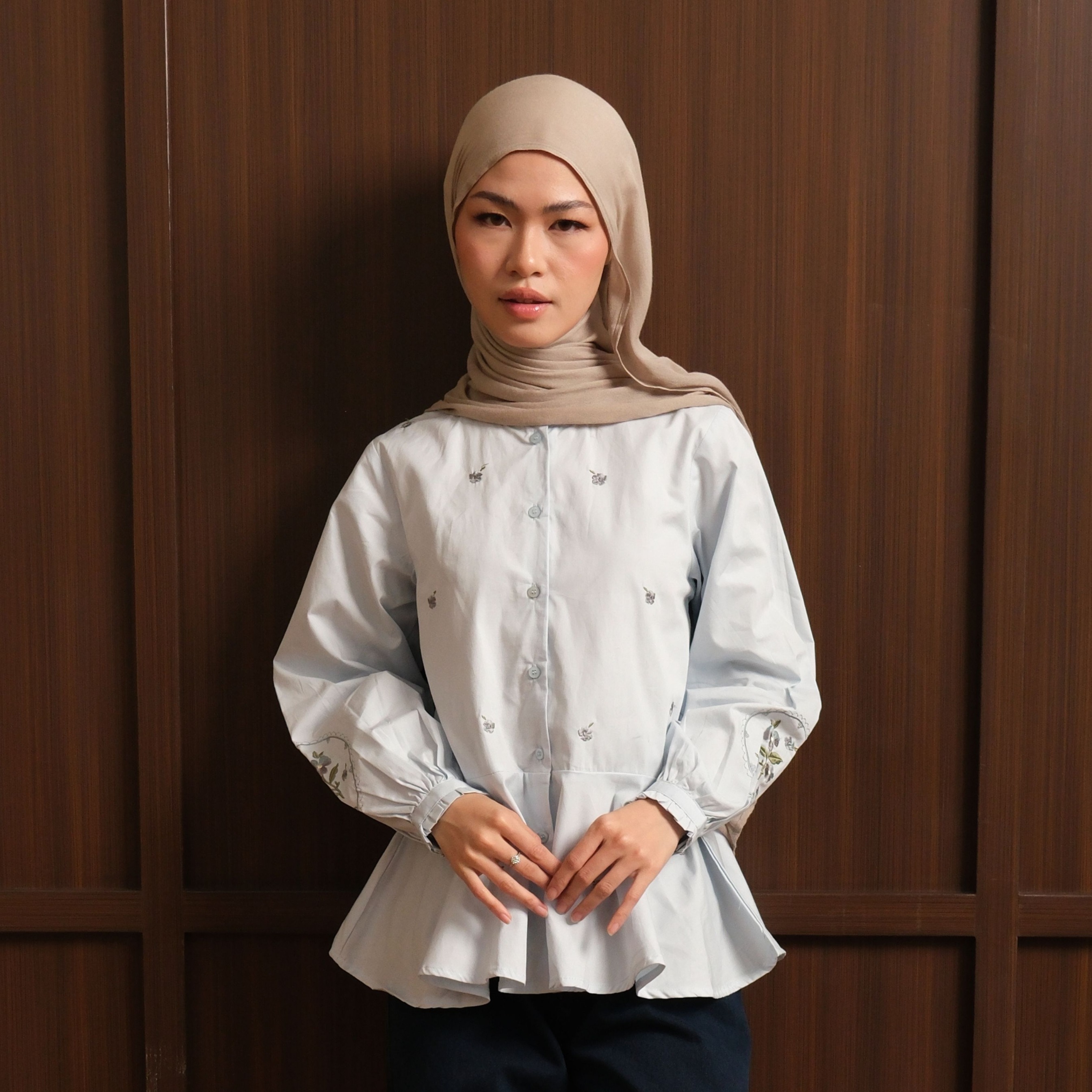 GIYOMI ID - Alice Blouse / Katun Poplin Premium / Blouse Wanita Bordir / Atasan Wanita / Busui Friendly