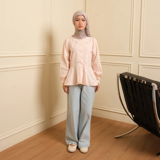 GIYOMI ID - Alice Blouse / Katun Poplin Premium / Blouse Wanita Bordir / Atasan Wanita / Busui Friendly