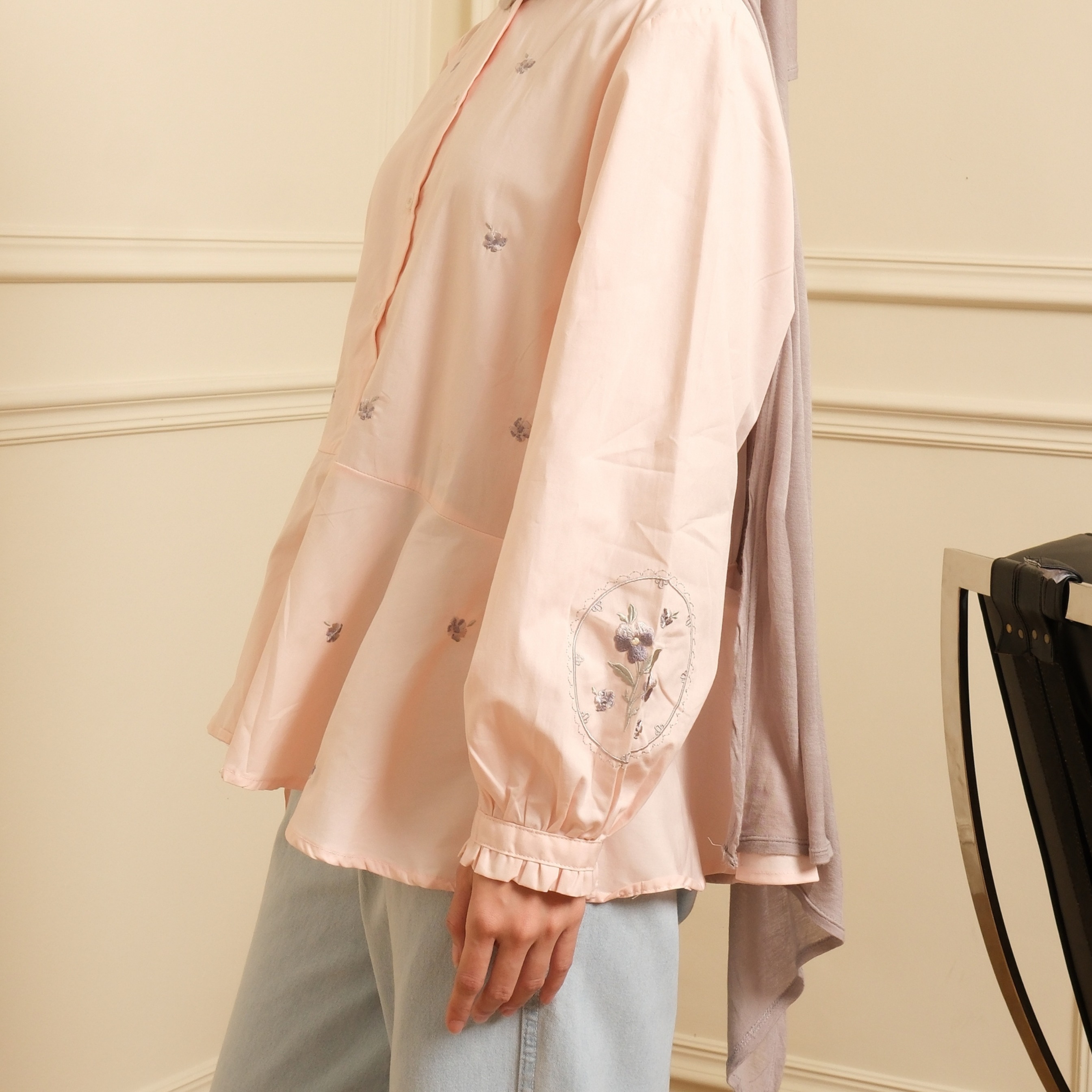GIYOMI ID - Alice Blouse / Katun Poplin Premium / Blouse Wanita Bordir / Atasan Wanita / Busui Friendly