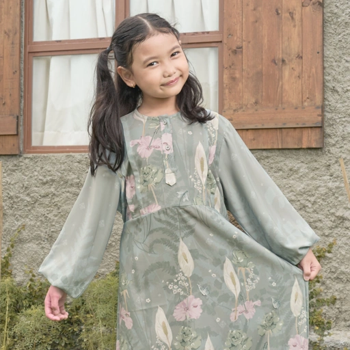 Image of Arunika Dress Kids Ocean Green