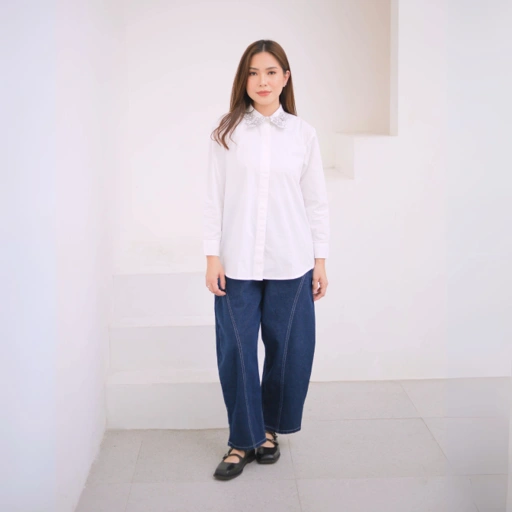 Image of GIYOMI ID - Julie Shirt / Kemeja Wanita / Kemeja Bahan Katun Poplin