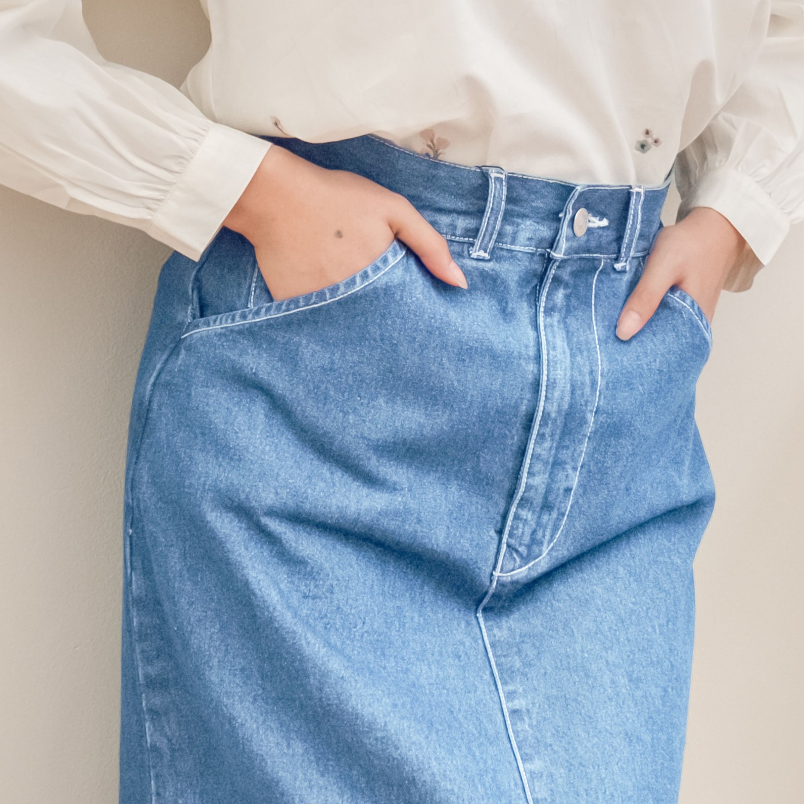 Kay Denim Skirt Light Blue