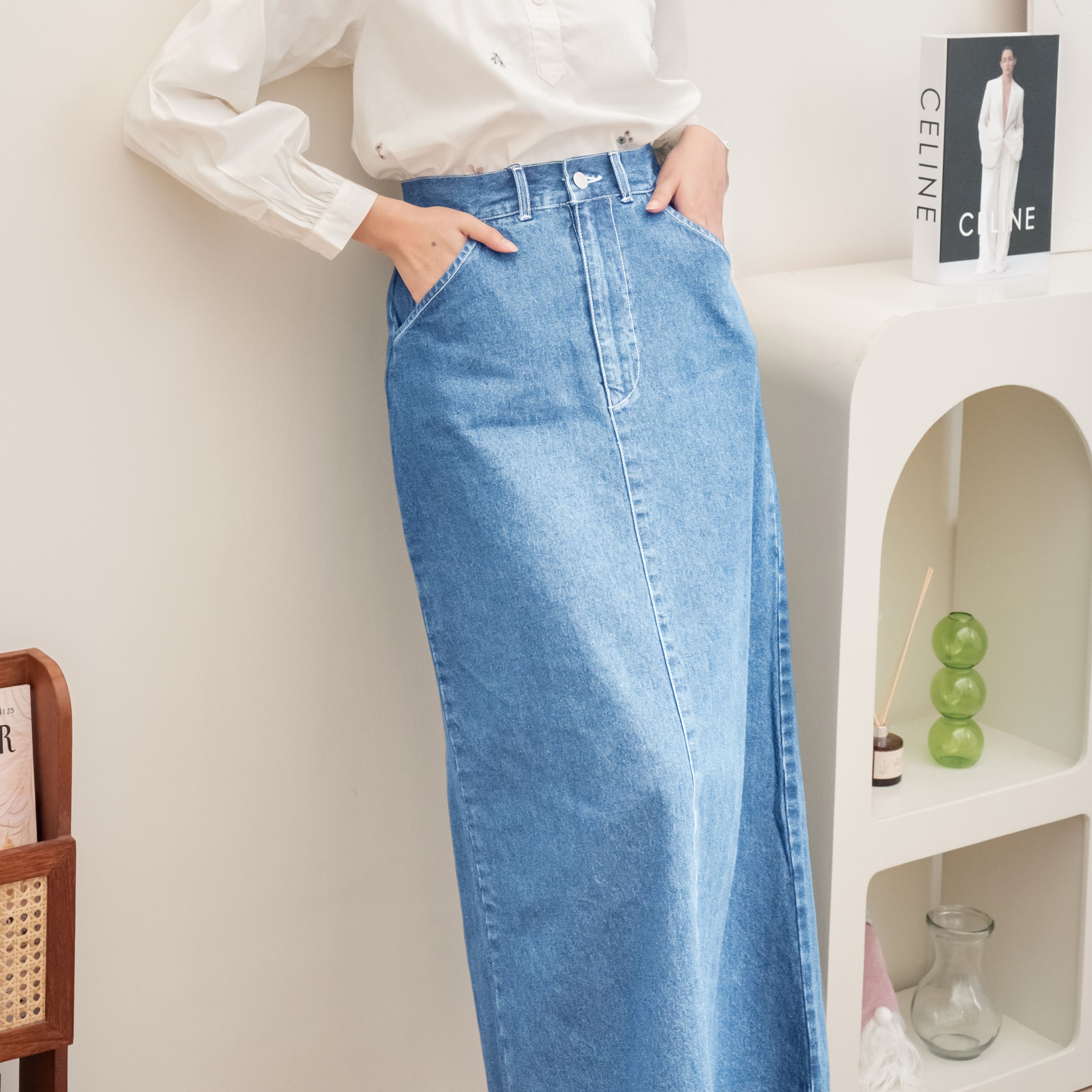 Kay Denim Skirt Light Blue