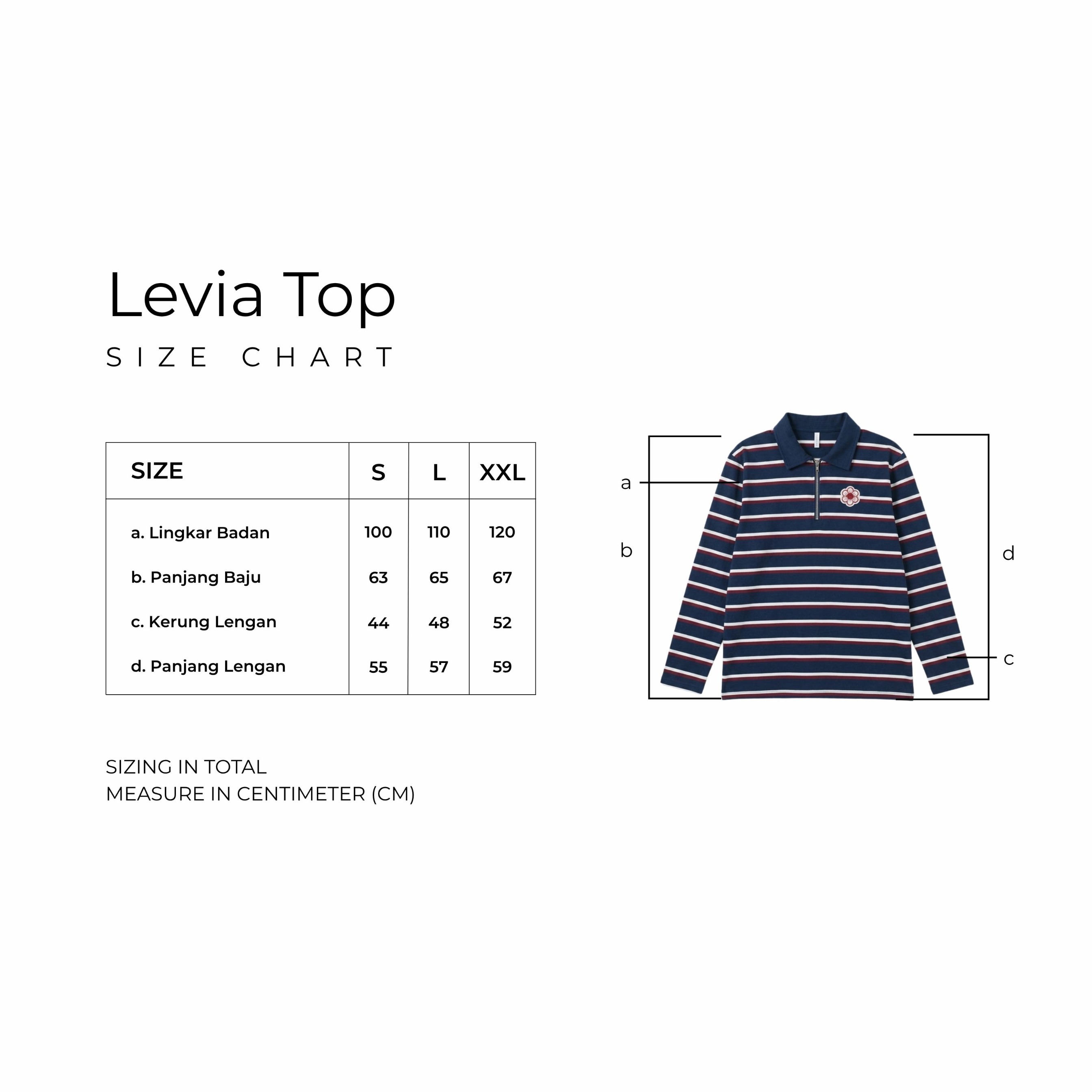 GIYOMI ID - Levia Top / Atasan Polo Wanita / Half Zipper / Stripe / Soft Cotton Blend