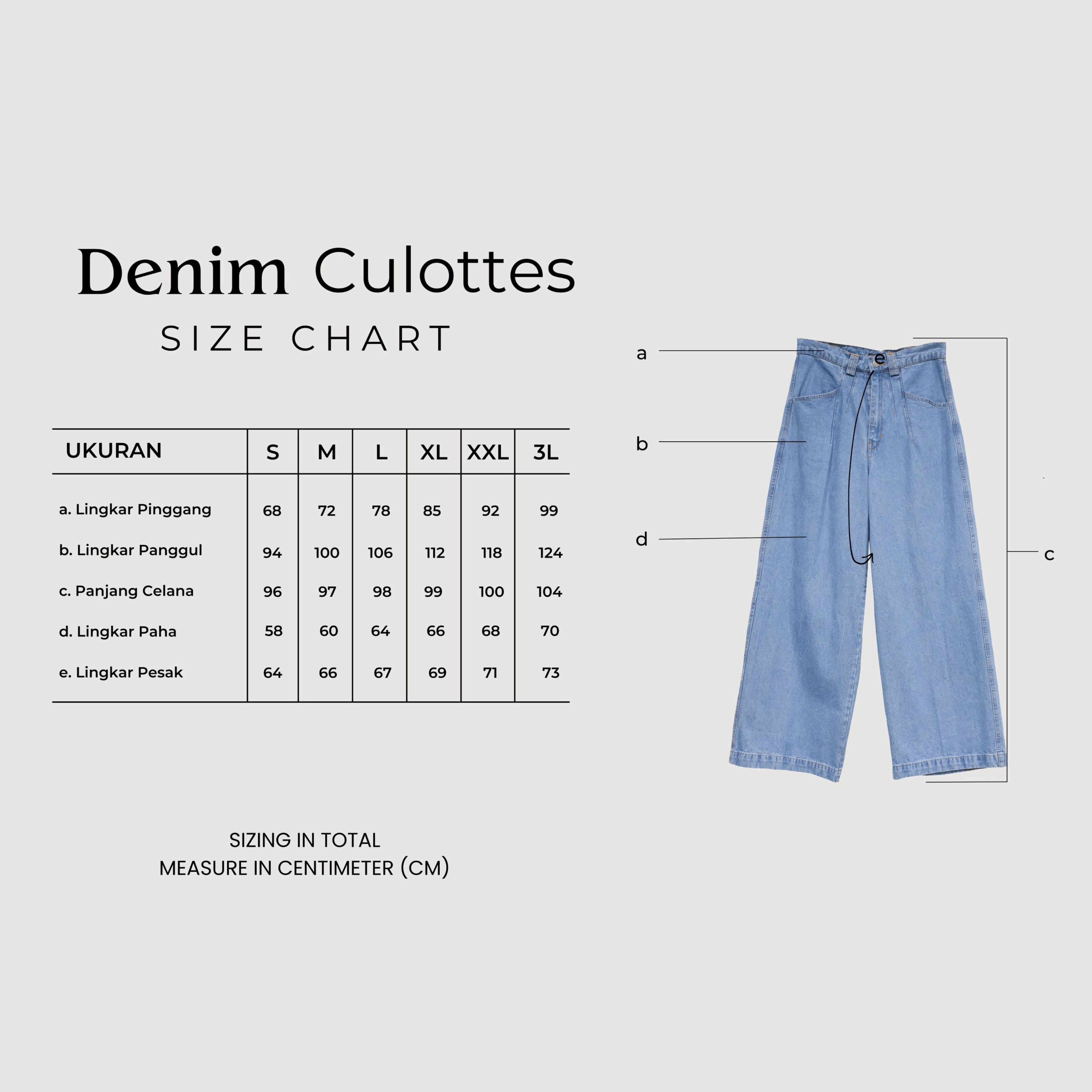 GIYOMI ID - Kulot Denim / Kulot Wanita / Kuton Bahan Denim / Bawahan Kulot Wanita