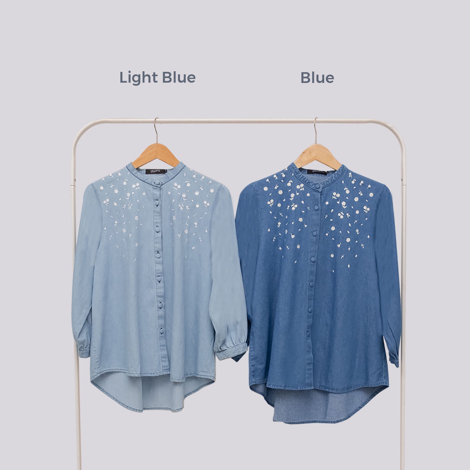 GIYOMI ID - Janice Blouse / Kemeja Wanita / Kemeja Bahan Denim / Baju Atasan Wanita
