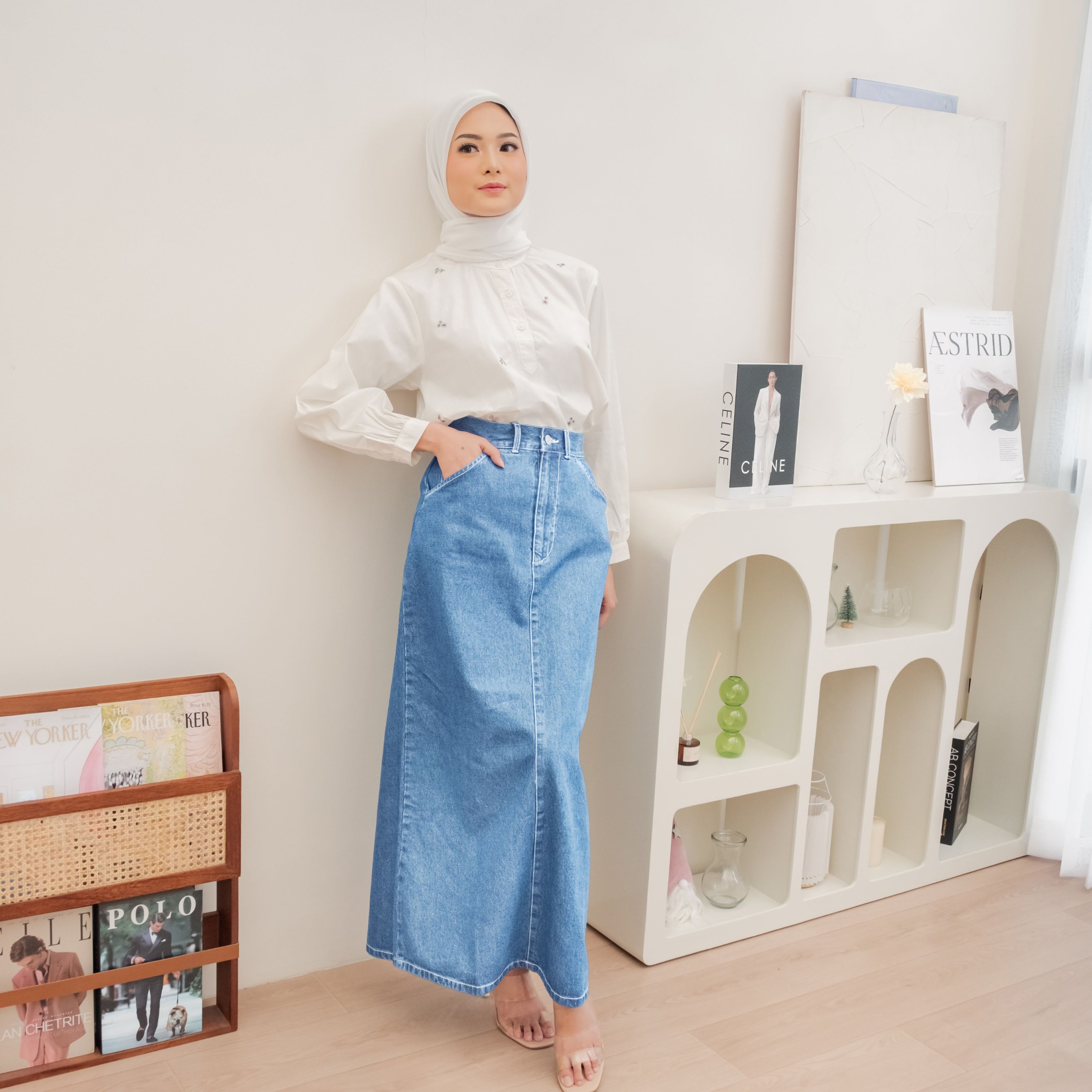 Kay Denim Skirt Light Blue