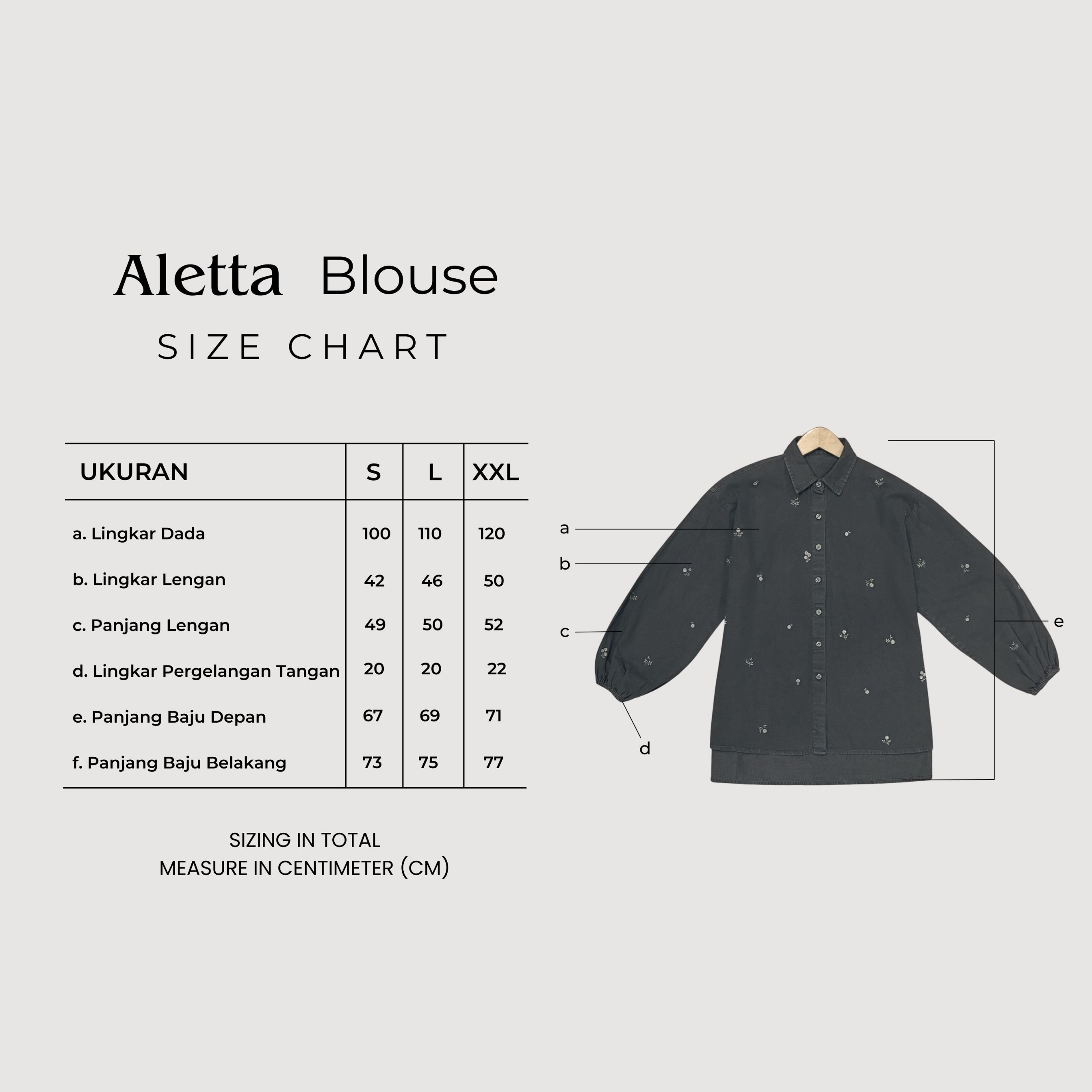 GIYOMI ID - Aletta Blouse / Blouse Wanita / Blouse Bahan Denim / Atasan Wanita