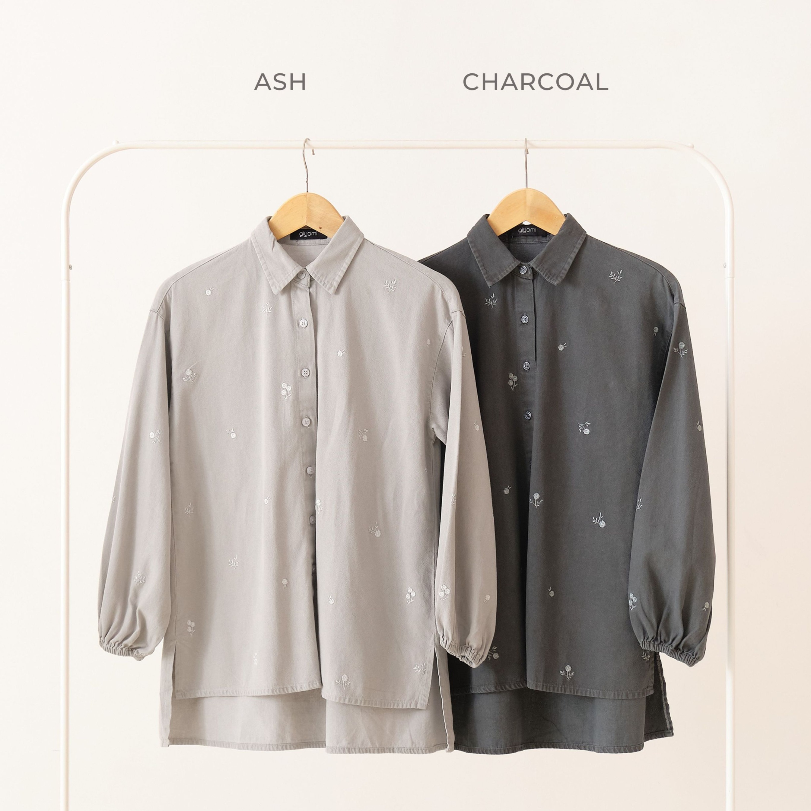 GIYOMI ID - Aletta Blouse / Blouse Wanita / Blouse Bahan Denim / Atasan Wanita