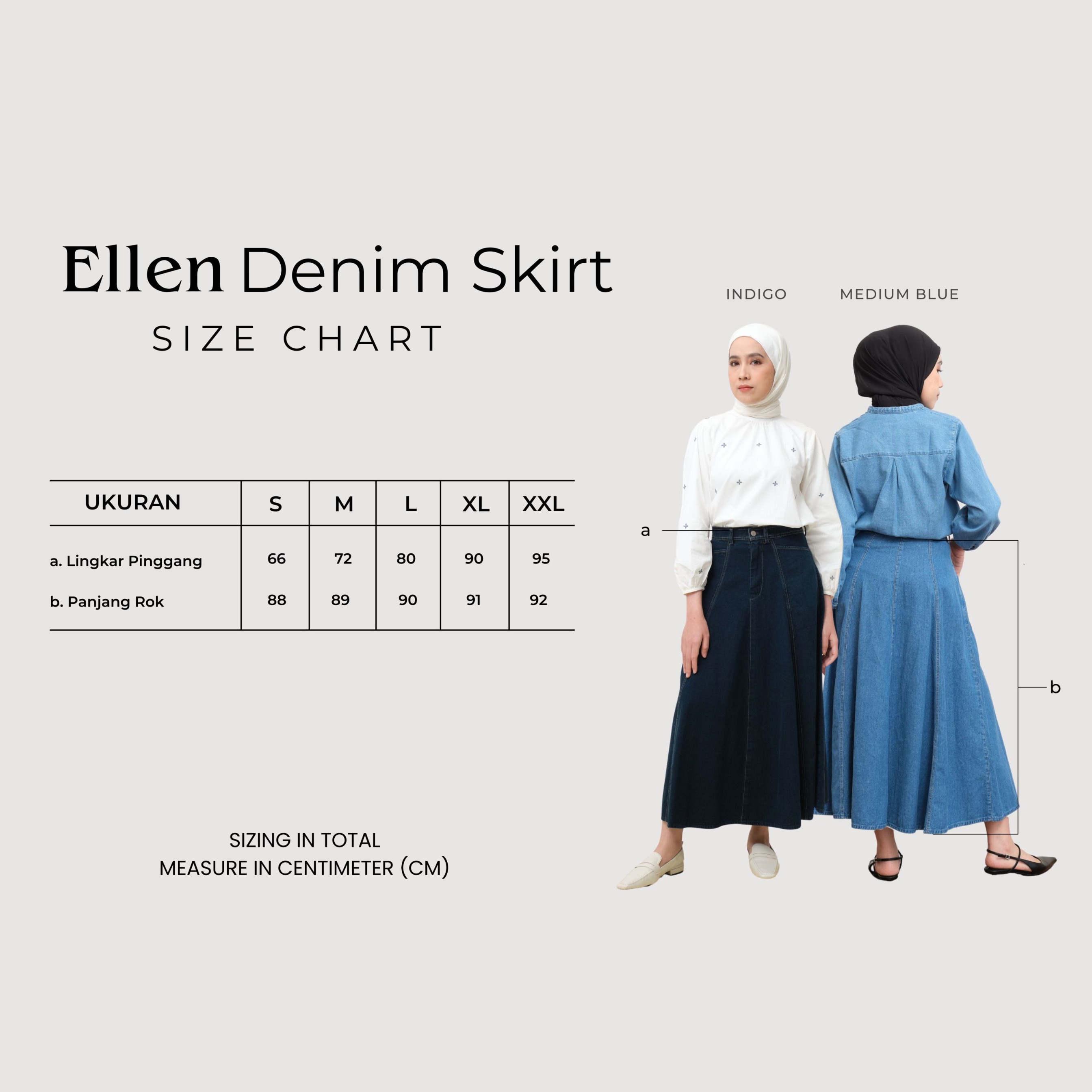 GIYOMI ID - Ellen Denim Skirt / Rok Wanita / Rok Bahan Jeans / Bawahan Wanita