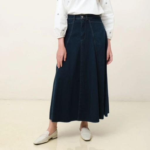 GIYOMI ID - Ellen Denim Skirt / Rok Wanita / Rok Bahan Jeans / Bawahan Wanita