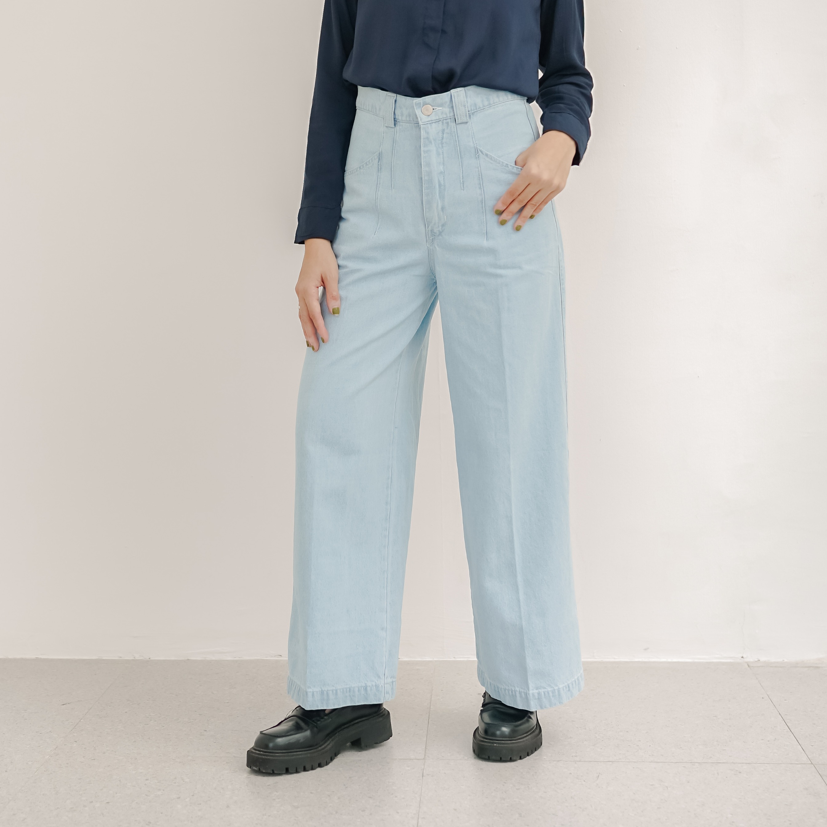 GIYOMI ID - Kulot Denim / Kulot Wanita / Kuton Bahan Denim / Bawahan Kulot Wanita