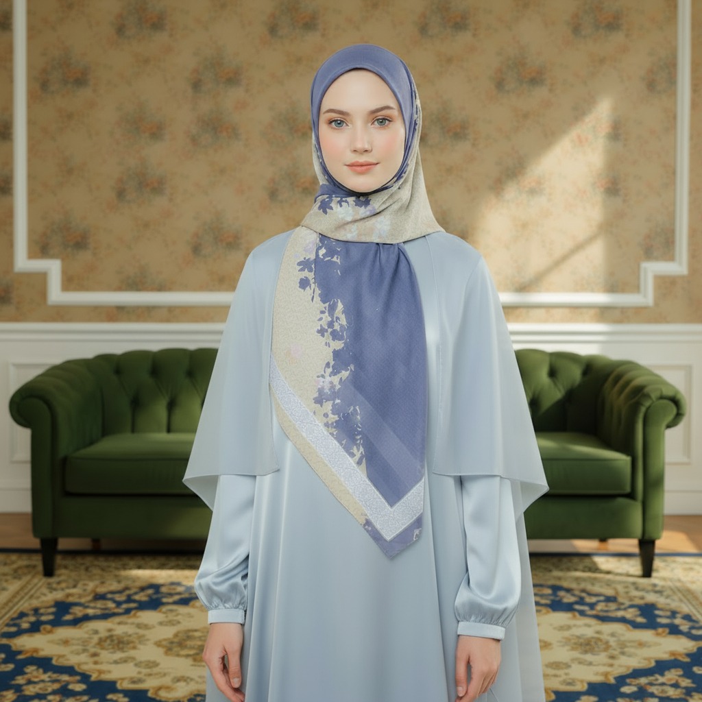 Shafira - Linzy Printed Scarf - Hijab Segi Empat Motif - Voal - Hard Box Packaging