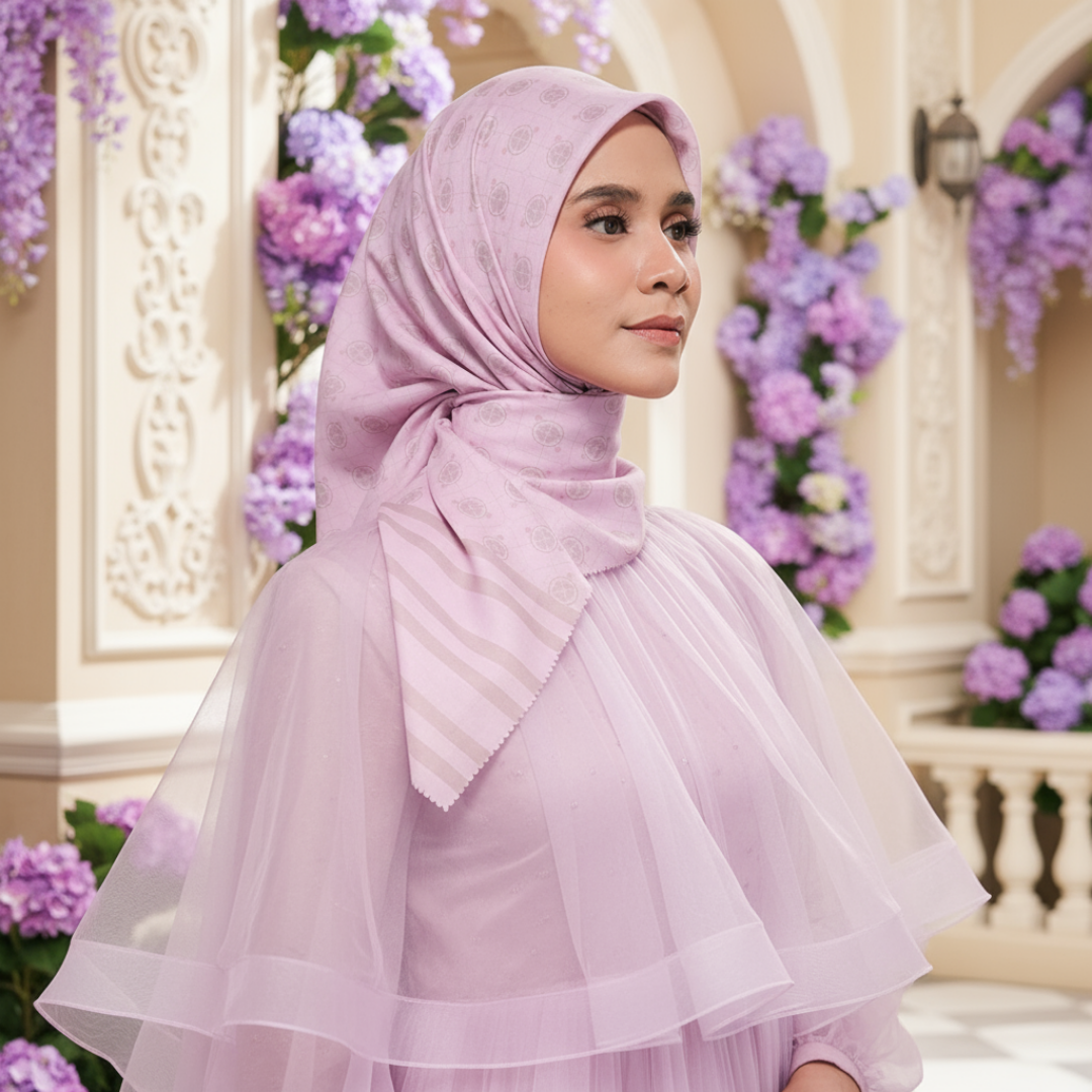 Shafira - Letitia Printed Scarf - Hijab Segi Empat Motif - Hard Box Packaging