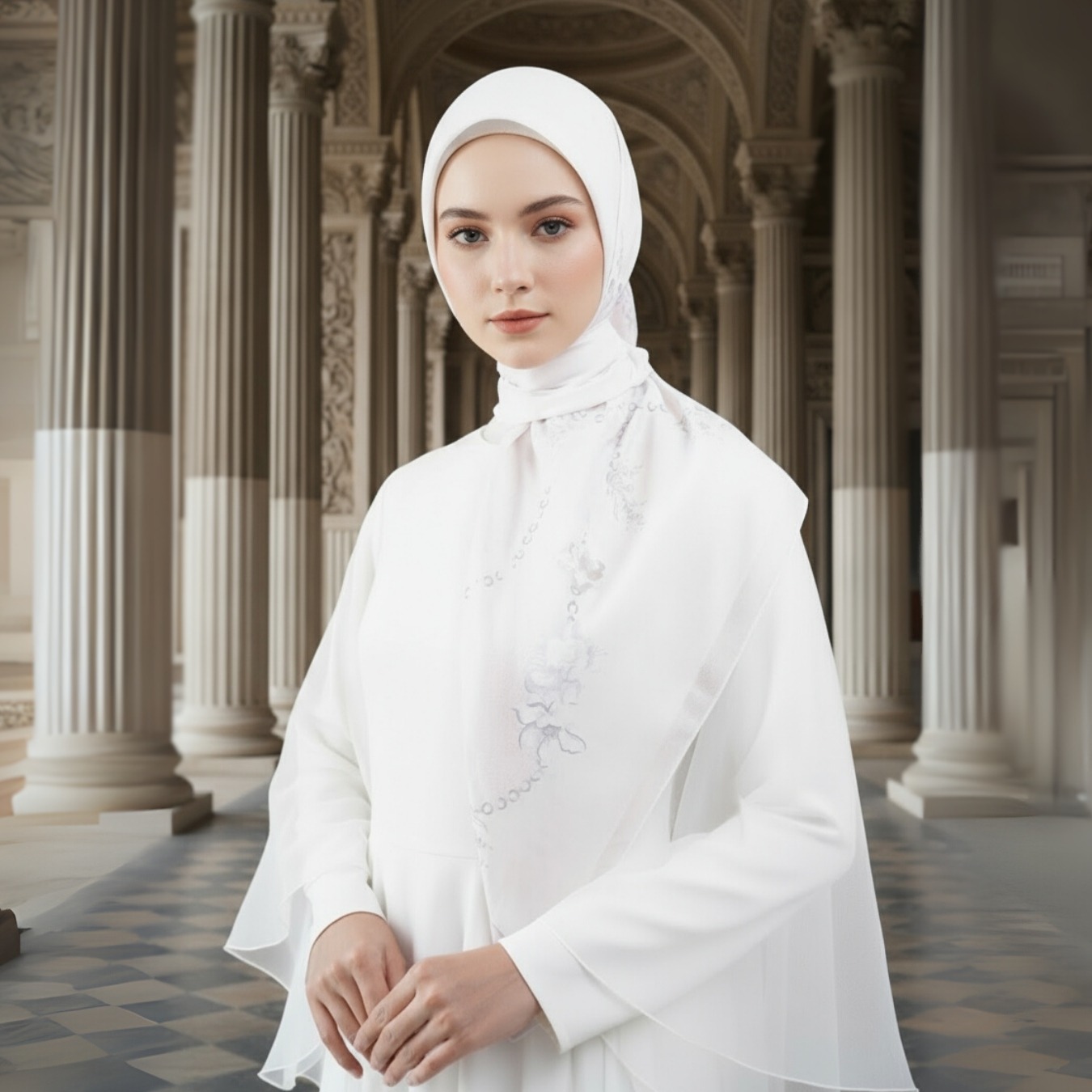 Shafira - Niomy Printed Scarf - Hijab Segi Empat Motif - Voal - Hard Box Packaging