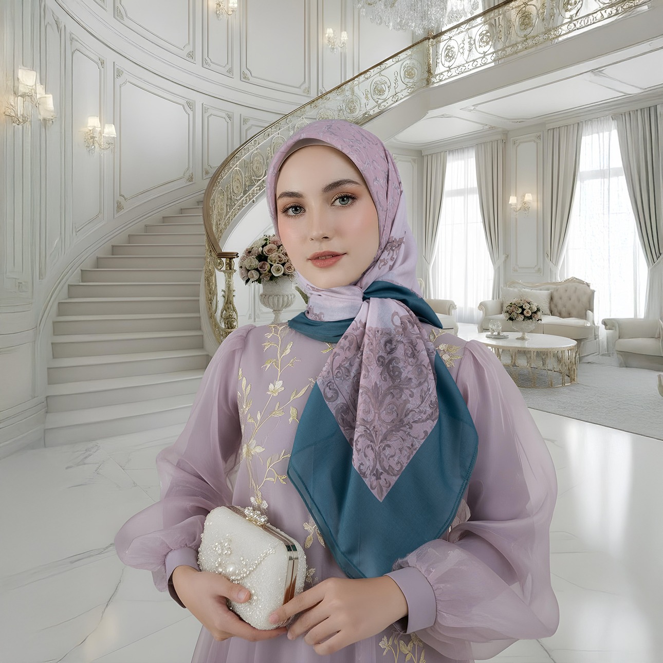 Shafira - Hadley Printed Scarf - Hijab Segi Empat Motif - Voal - Hard Box Packaging