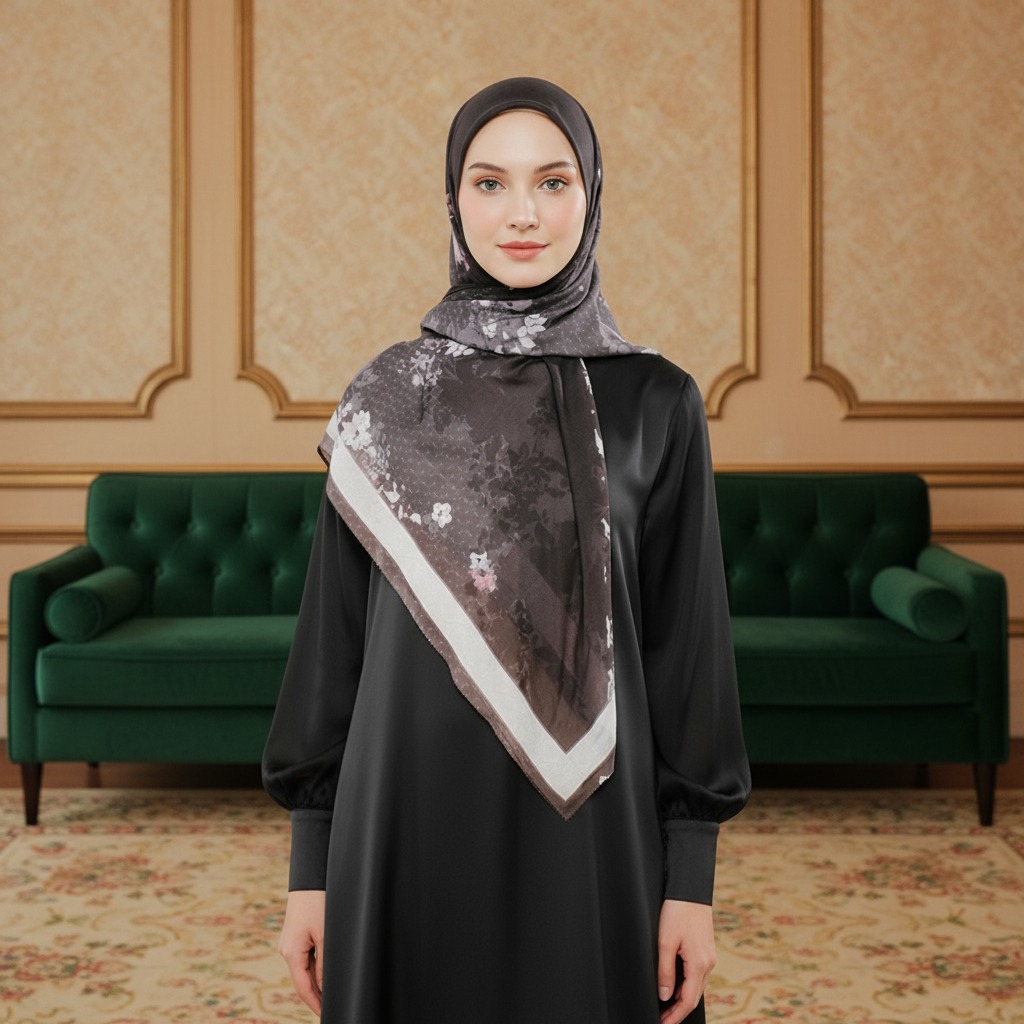 Shafira - Linzy Printed Scarf - Hijab Segi Empat Motif - Voal - Hard Box Packaging