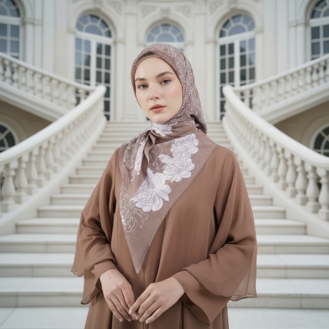Shafira - Cezia Printed Scarf - Hijab Segi Empat Motif - Voal - Hard Box Packaging
