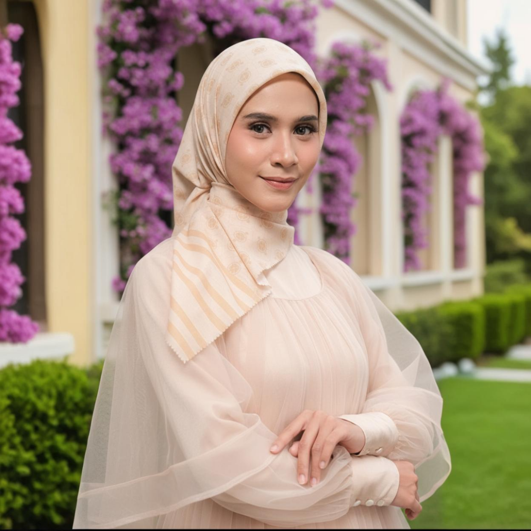 Shafira - Letitia Printed Scarf - Hijab Segi Empat Motif - Hard Box Packaging
