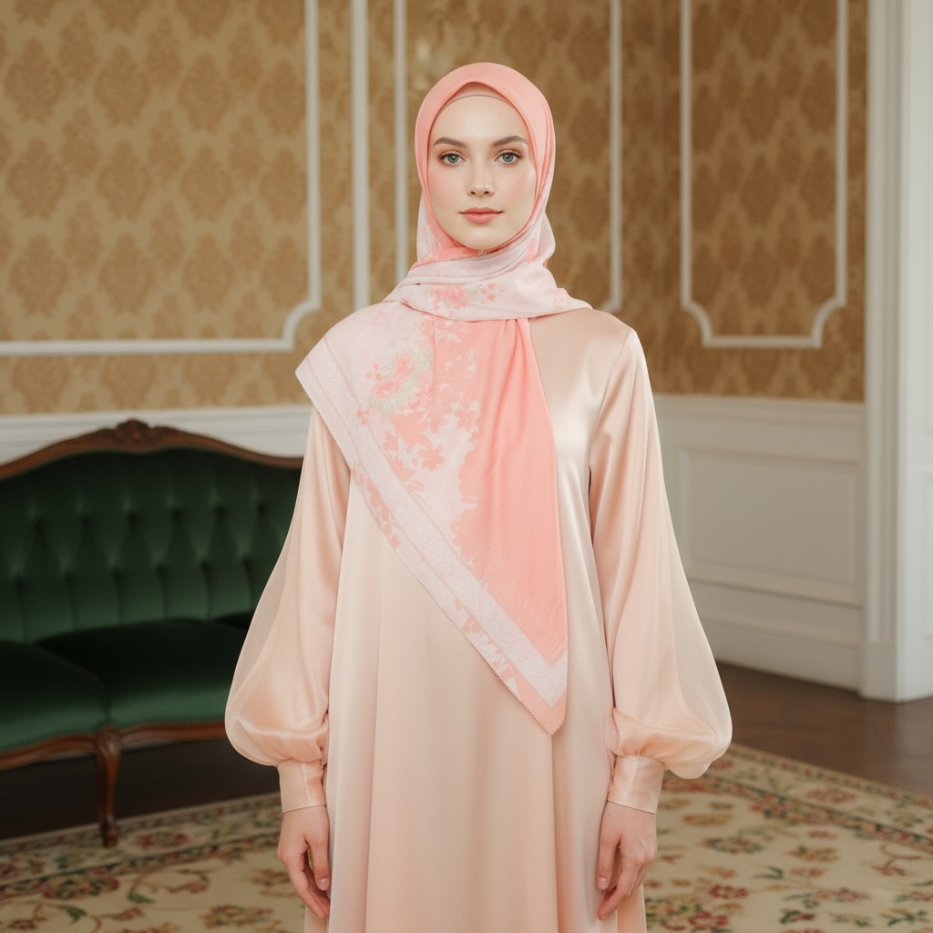 Shafira - Linzy Printed Scarf - Hijab Segi Empat Motif - Voal - Hard Box Packaging
