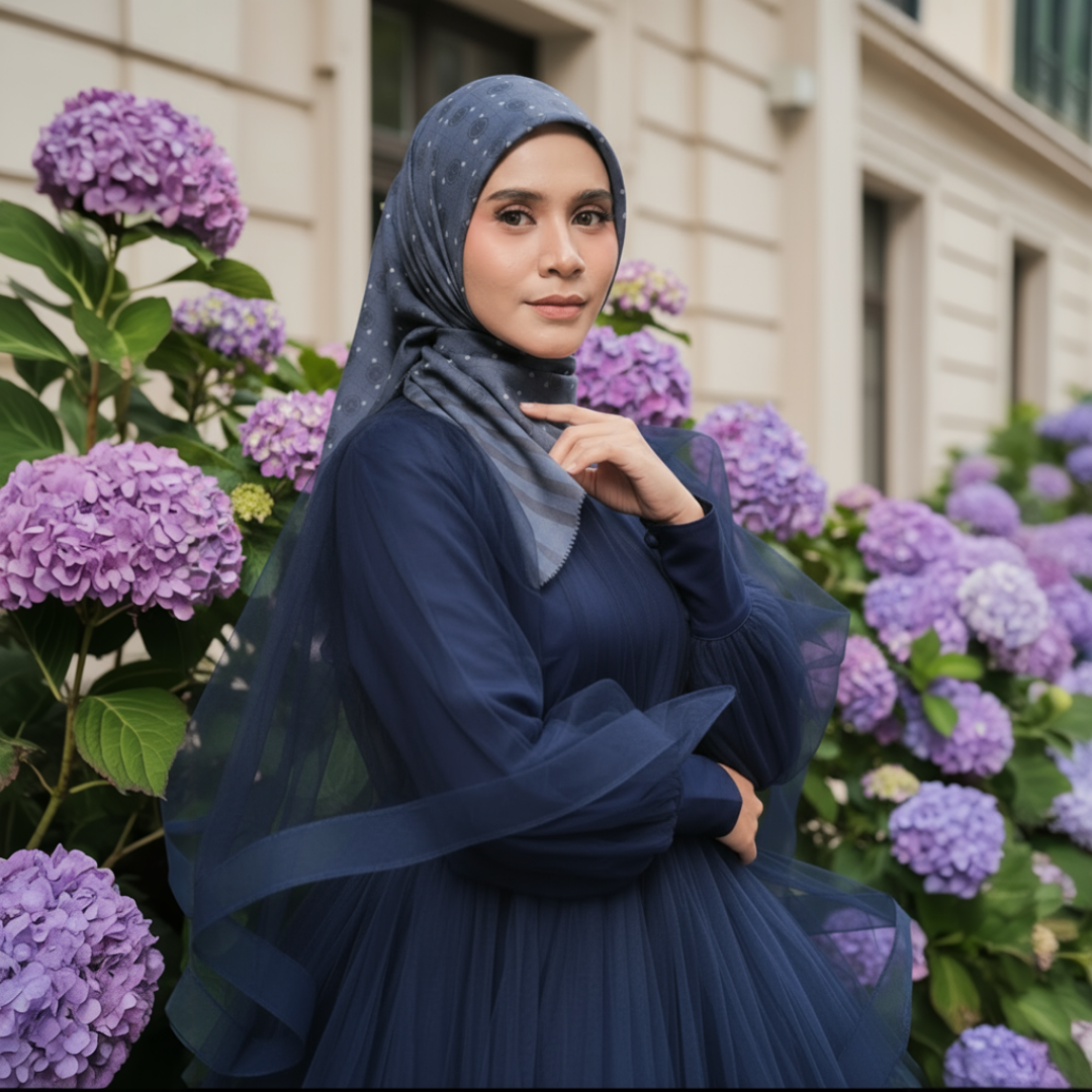Shafira - Letitia Printed Scarf - Hijab Segi Empat Motif - Hard Box Packaging