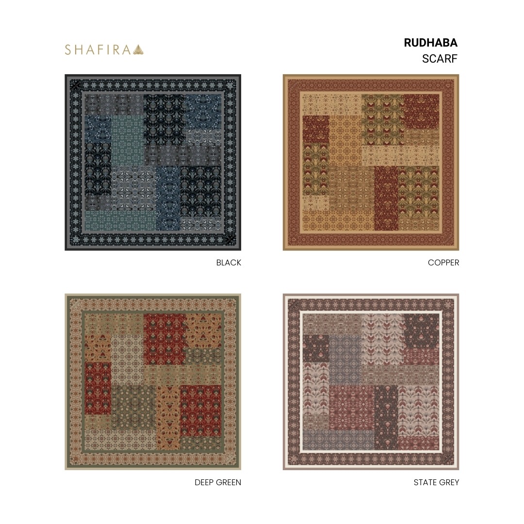 Shafira - Rudhaba Printed Scarf - Hijab Segi Empat Printed