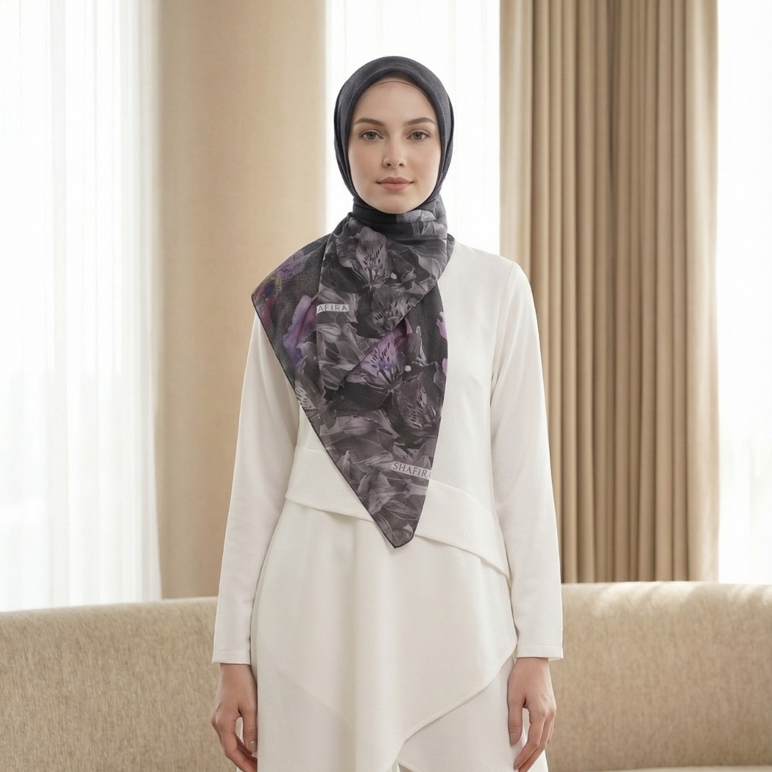 Shafira - Niusha Printed Scarf - Hijab Segi Empat Printed