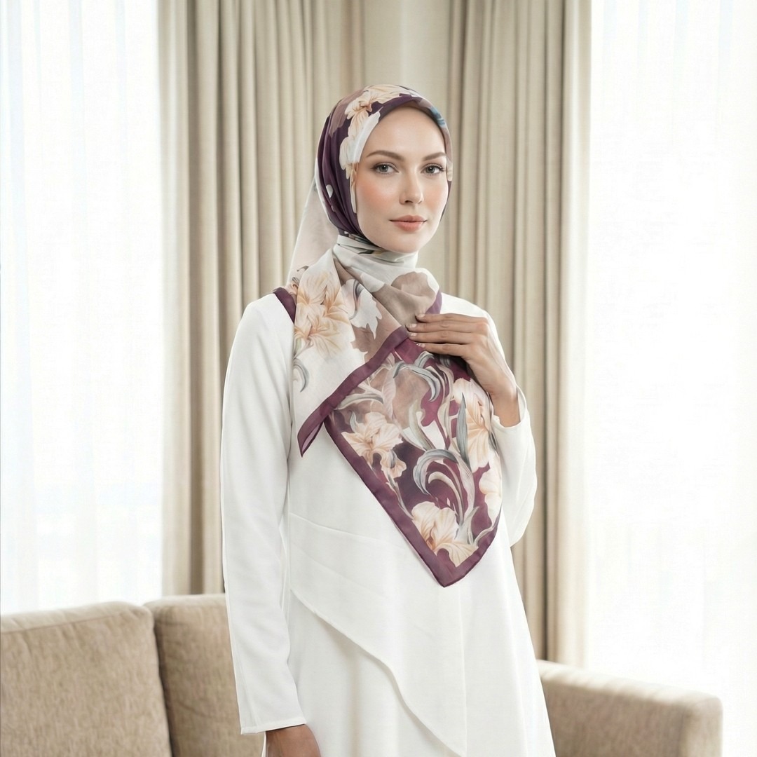 Shafira - Afshana Scarf - Hijab Segi Empat Motif - Bahan Voal