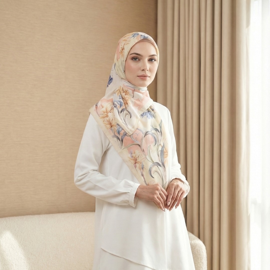 Shafira - Afshana Scarf - Hijab Segi Empat Motif - Bahan Voal