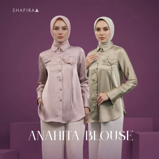 Image of Shafira | Anahita Blouse | Blouse Atasan Wanita | Bahan Silk