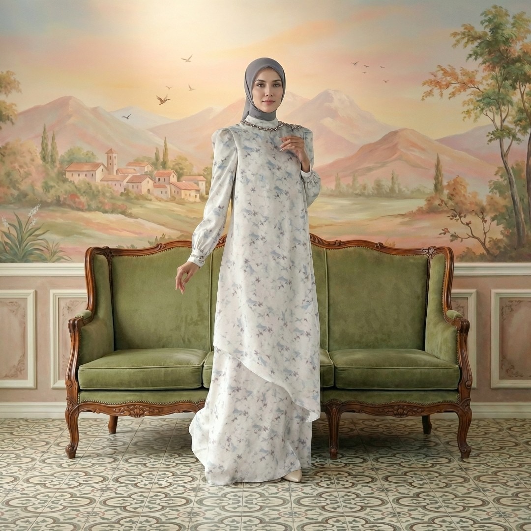 Shafira Arshera Dress | Dress Wanita | Bahan Printed Silk