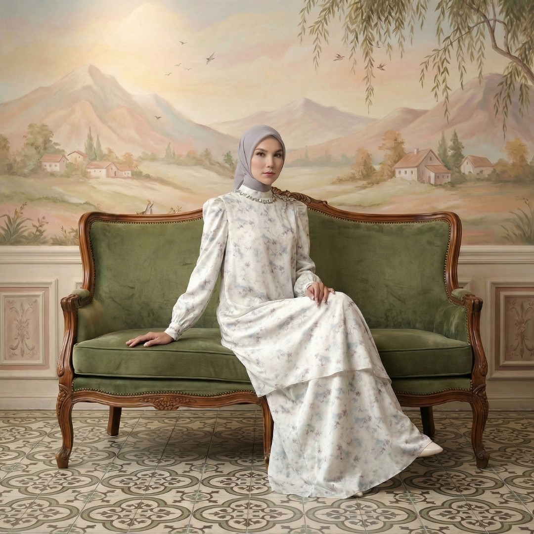 Shafira Arshera Dress | Dress Wanita | Bahan Printed Silk