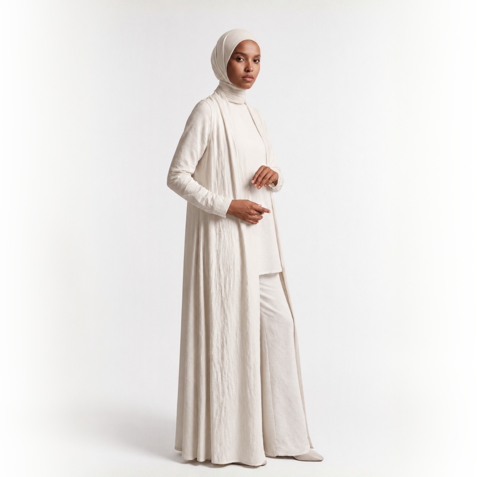 Shafira Avarra Long Vest - Cotton Mix Jacquard Long Vest | Rompi Wanita Premium