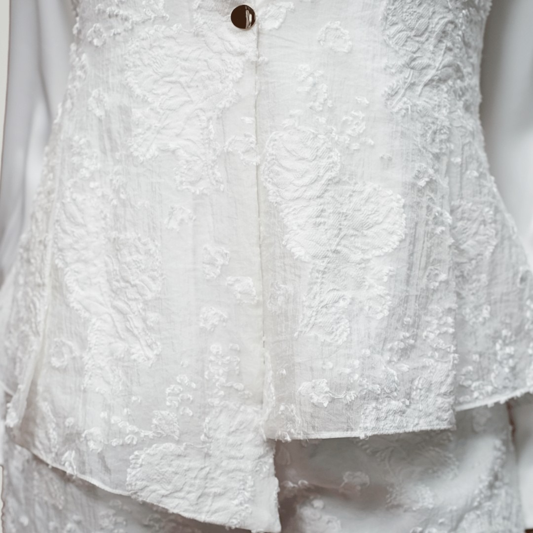 Shafira Charine Blouse - Crushed Burn Out Vest | Rompi Wanita Premium