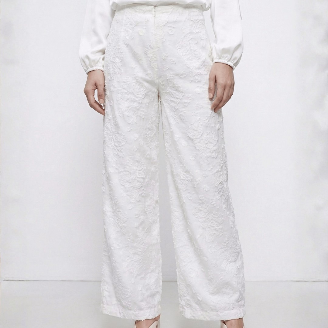 Shafira - Clou Pants - Crushed Burn Out Wide Pants - Celana Bawahan Muslim Wanita