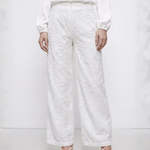 Image of Shafira - Clou Pants - Crushed Burn Out Wide Pants - Celana Bawahan Muslim Wanita