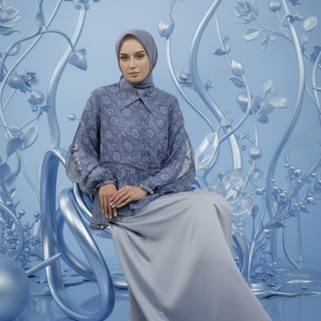 Shafira Camilla Dress | Dress Wanita | Bahan Chiffon Motif