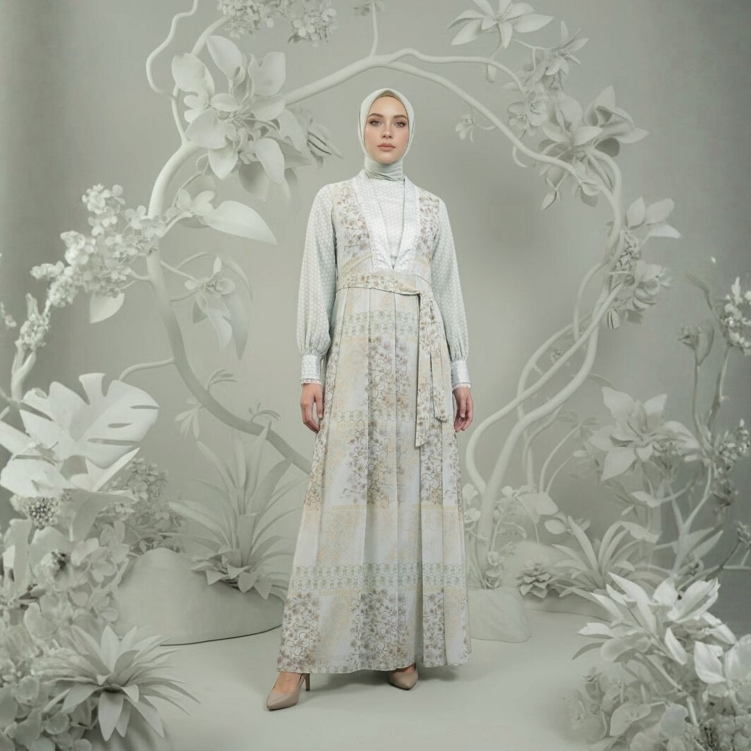 Shafira Carletta Dress | Dress Wanita | Bahan Chiffon & Sateen Print