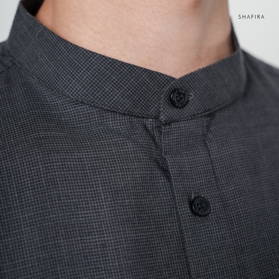 Shafira - Zerano Menswear - Cotton Textured Short Sleeve Shirt with Pockets - Bahan Cotton Slub