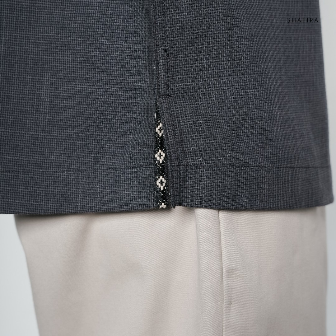 Shafira - Zerano Menswear - Cotton Textured Short Sleeve Shirt with Pockets - Bahan Cotton Slub