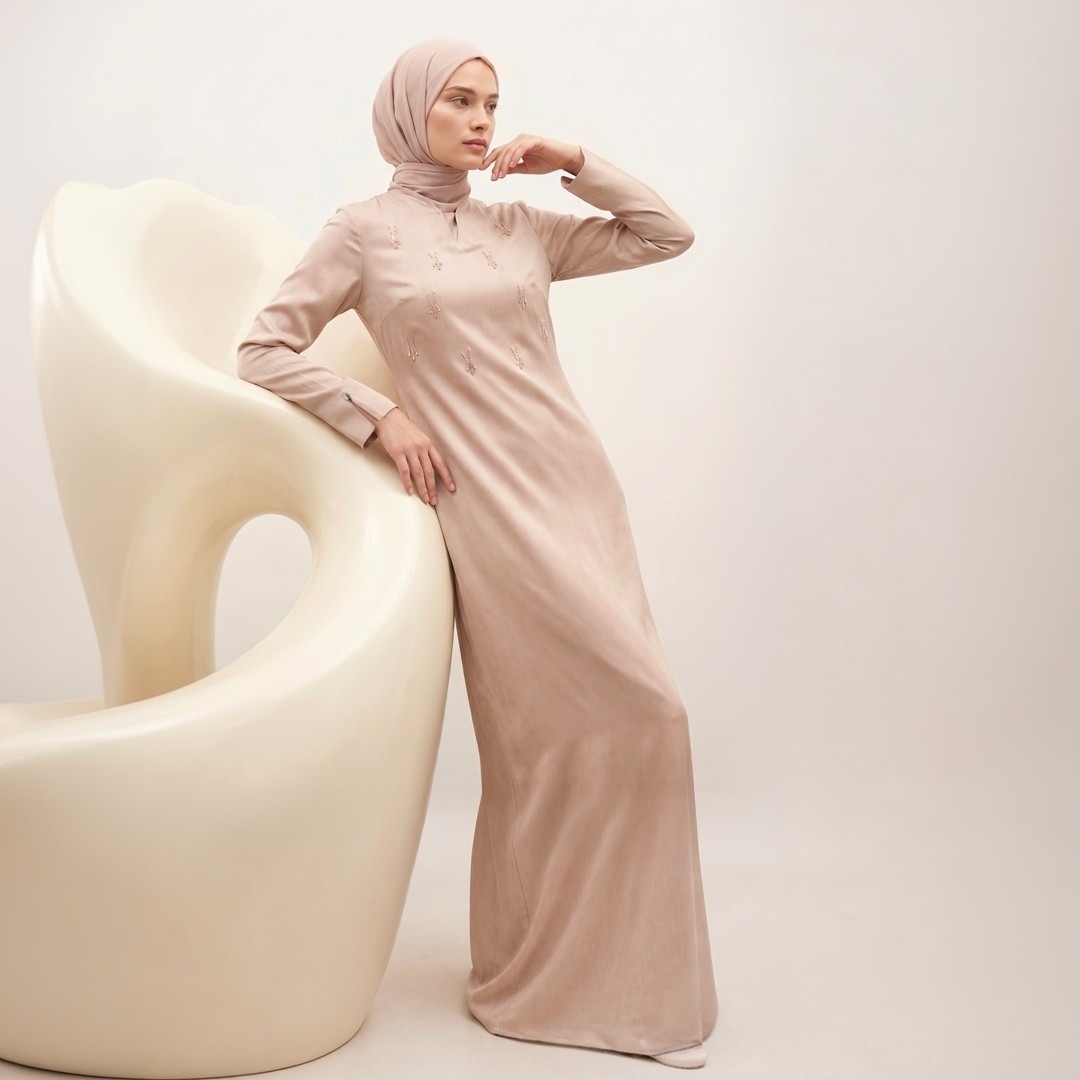Shafira Fierte Dress - Silk Crushed Embellished Dress | Dress Wanita Premium