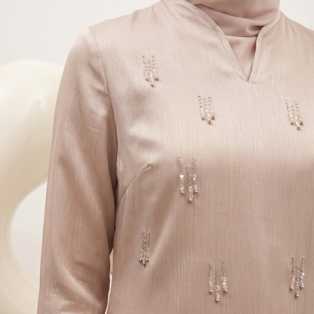 Shafira Fierte Dress - Silk Crushed Embellished Dress | Dress Wanita Premium