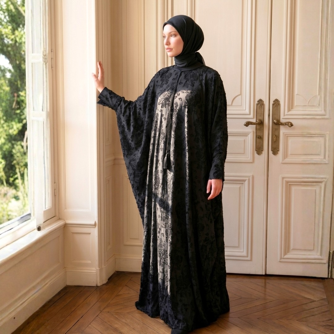 Shafira Harra Dress - Crush Burn Out Kaftan Dress | Dress Wanita Premium