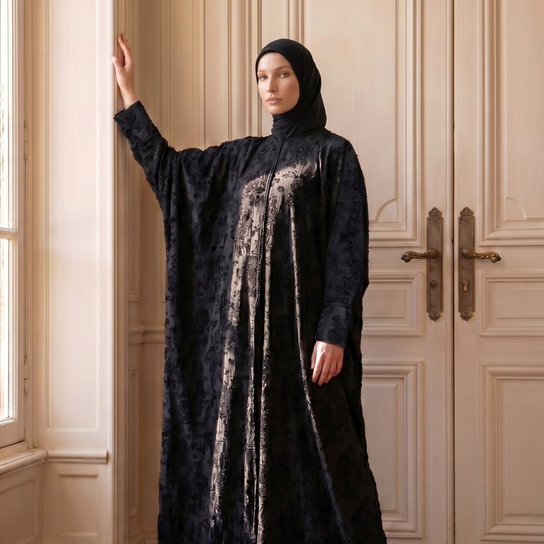 Shafira Harra Dress - Crush Burn Out Kaftan Dress | Dress Wanita Premium