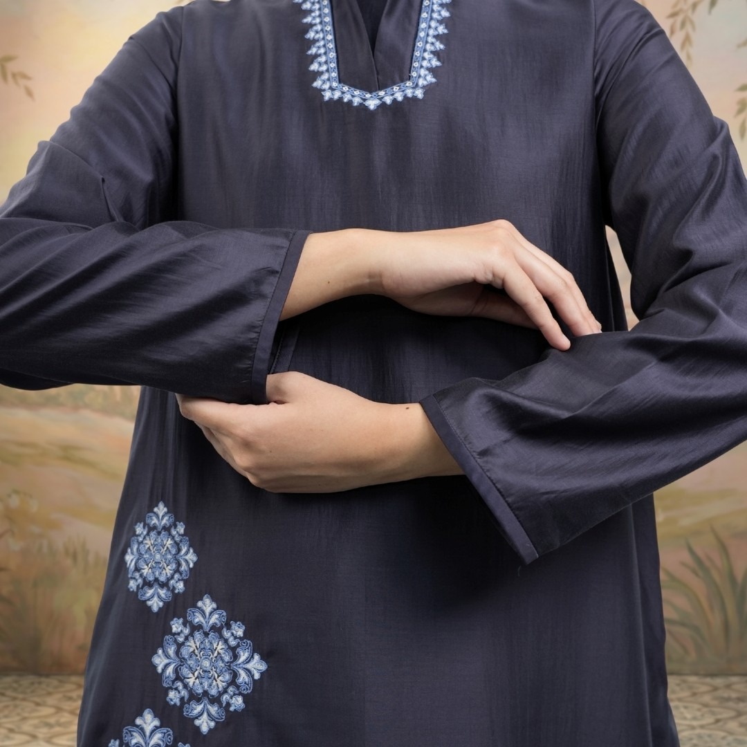 Shafira Maverly Midi Dress Long Tunik Wanita Bahan Papper Silk